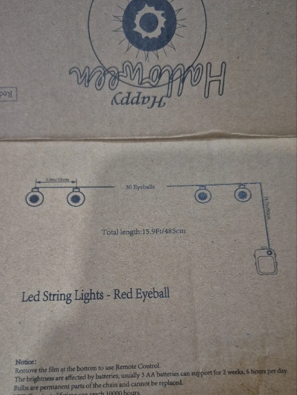 Red Eyeball String Lights – Festive Party & Halloween Decor